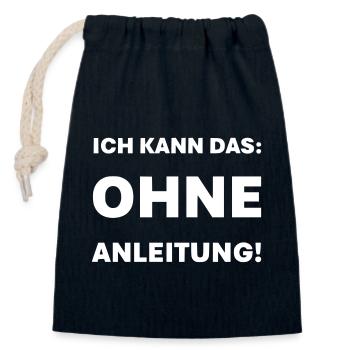 Ich kann das ohne Anleitung - Verschließbarer Geschenkbeutel aus Baumwolle (14x20cm) - Navy - Vorne