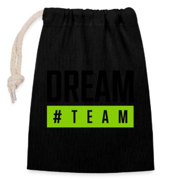 Dream Team Hashtag - Closable cotton gift bag (14x20cm) - black - Front