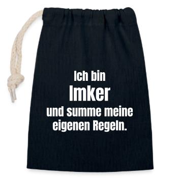 Imker - Verschließbarer Geschenkbeutel aus Baumwolle (14x20cm) - Navy - Vorne