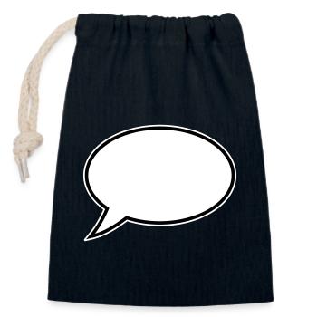 Sprechblase Design - Verschließbarer Geschenkbeutel aus Baumwolle (14x20cm) - Navy - Vorne