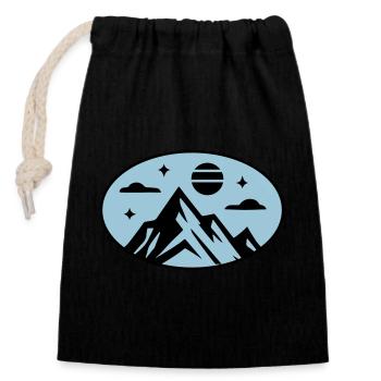 Mountains icon - Closable cotton gift bag (14x20cm) - black - Front