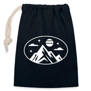 Mountains icon - Closable cotton gift bag (14x20cm) - navy - Front