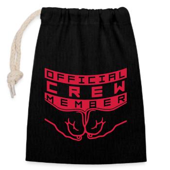 Team Official Crew - Closable cotton gift bag (14x20cm) - black - Front