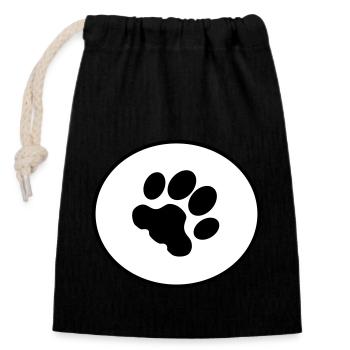 Paw Print - Closable cotton gift bag (14x20cm) - black - Front