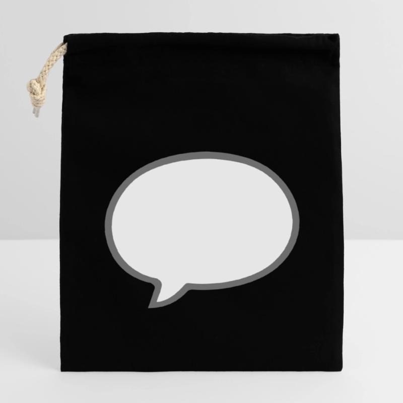 Comic design speech bubble Closable cotton gift bag (14x20cm)