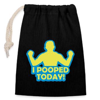 I pooped today Zitat - Verschließbarer Geschenkbeutel aus Baumwolle (14x20cm) - Schwarz - Vorne