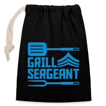 BBQ Grill Sergeant Grill Master - Closable cotton gift bag (14x20cm) - black - Front