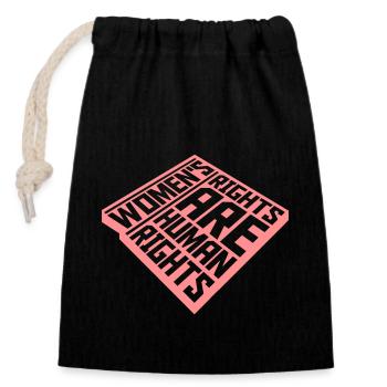 womens rights feminist quote - Closable cotton gift bag (14x20cm) - black - Front