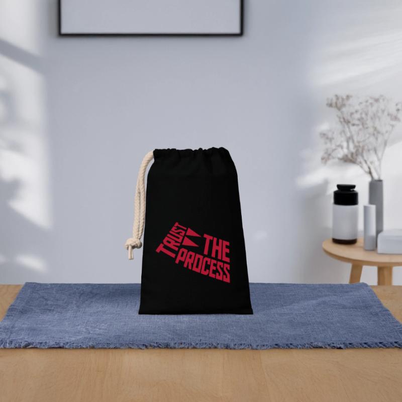faire confiance au processus Devis Sac cadeau en coton avec cordon (14 x 20 cm)