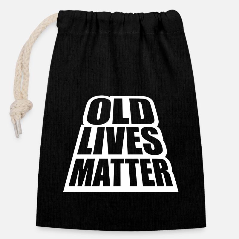 old lives matter Zitat - Verschließbarer Geschenkbeutel aus Baumwolle (14x20cm) - Schwarz