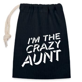 à The Crazy Aunt - Sac cadeau en coton avec cordon (14 x 20 cm) - bleu marine - Devant