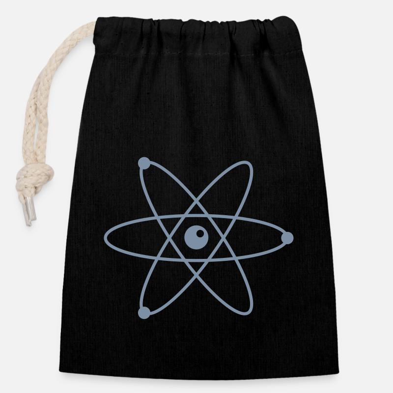 Atom - Closable cotton gift bag (14x20cm) - black
