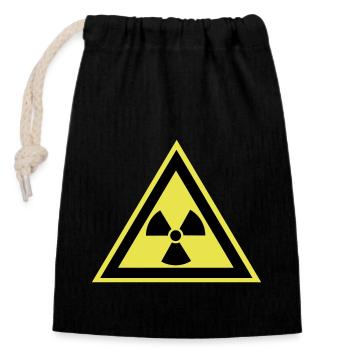 radioactive - Closable cotton gift bag (14x20cm) - black - Front