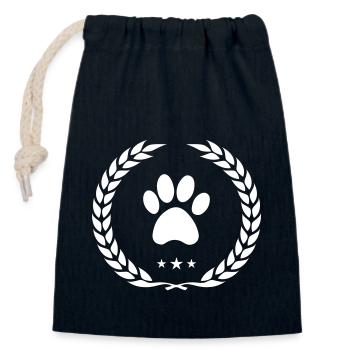 Couronne de patte 1 - Sac cadeau en coton avec cordon (14 x 20 cm) - bleu marine - Devant
