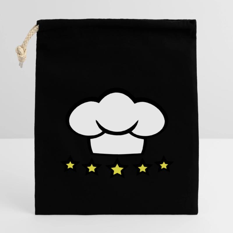 Chef Kitchen Chef’s Hat 5 étoiles Master Cool Sac cadeau en coton avec cordon (14 x 20 cm)