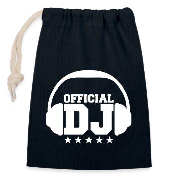 Logo officiel DJ Star Headphones Dance Party Music - Sac cadeau en coton avec cordon (14 x 20 cm) - bleu marine - Devant