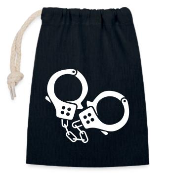 handschellen - Verschließbarer Geschenkbeutel aus Baumwolle (14x20cm) - Navy - Vorne