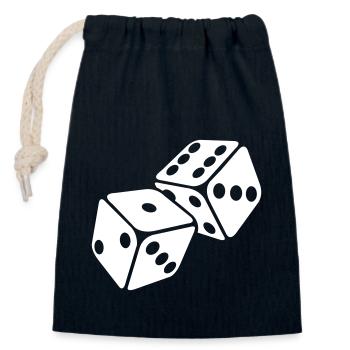 würfel - Verschließbarer Geschenkbeutel aus Baumwolle (14x20cm) - Navy - Vorne