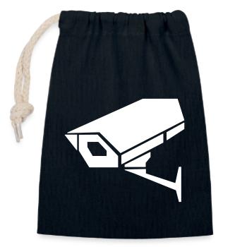 Surveillance camera - Closable cotton gift bag (14x20cm) - navy - Front