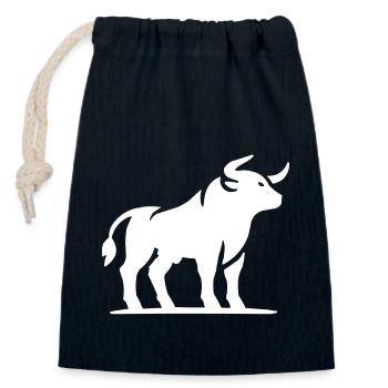 stier tier - Verschließbarer Geschenkbeutel aus Baumwolle (14x20cm) - Navy - Vorne
