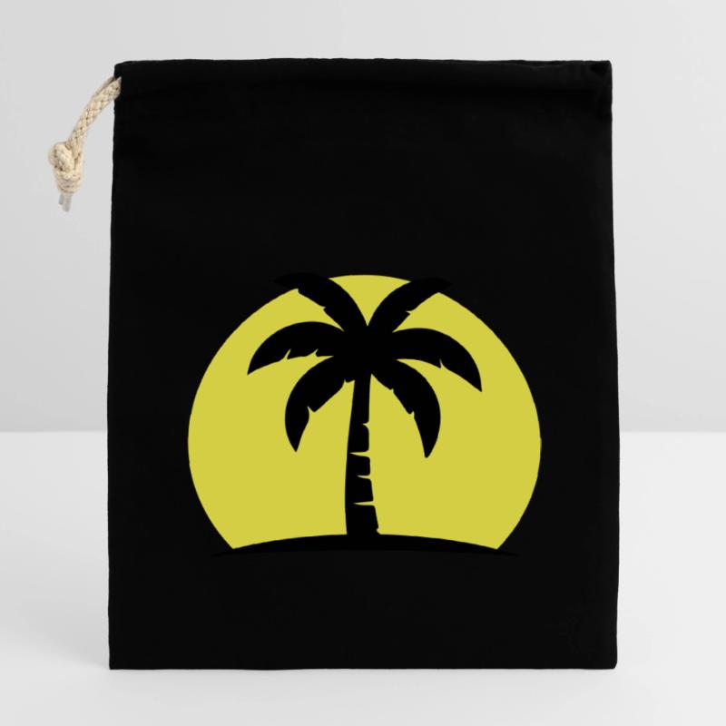 Palm Tree Beach Sun Closable cotton gift bag (14x20cm)