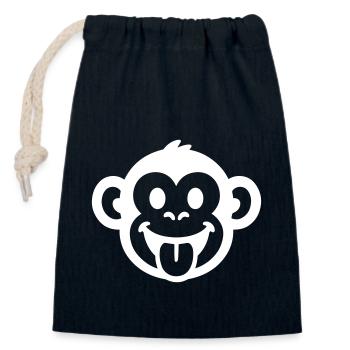 Affe Lustig Party - Verschließbarer Geschenkbeutel aus Baumwolle (14x20cm) - Navy - Vorne