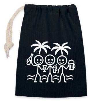 Équipe de fête de vacances à la plage - Sac cadeau en coton avec cordon (14 x 20 cm) - bleu marine - Devant