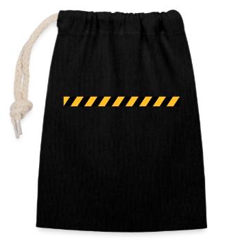 Police tape line design - Closable cotton gift bag (14x20cm) - black - Front