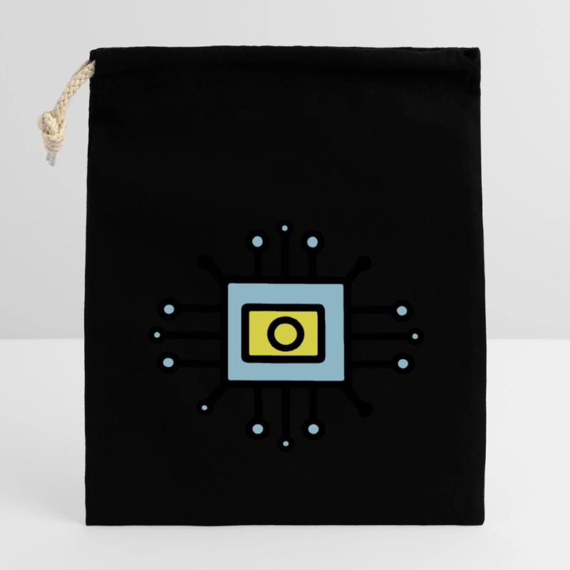 Chip Digital Computer Sensor Closable cotton gift bag (14x20cm)