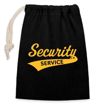 Security Service Lettering (Team) - Closable cotton gift bag (14x20cm) - black - Front