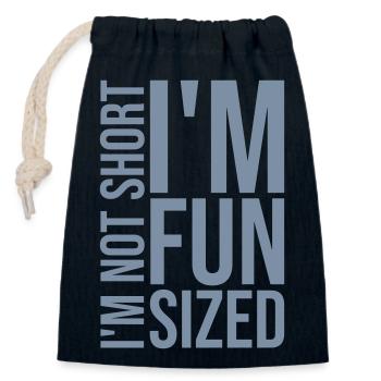 Not short fun sized - Verschließbarer Geschenkbeutel aus Baumwolle (14x20cm) - Navy - Vorne