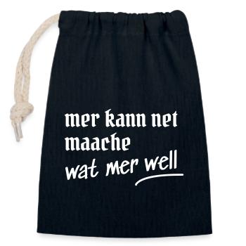 Dicton cool à Kölsch - Sac cadeau en coton avec cordon (14 x 20 cm) - bleu marine - Devant