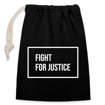 Fight For Justice Black Lives Matter - Closable cotton gift bag (14x20cm) - black - Front