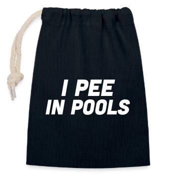 I pee in Pools - Verschließbarer Geschenkbeutel aus Baumwolle (14x20cm) - Navy - Vorne