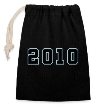 2010 Year Birthday - Closable cotton gift bag (14x20cm) - black - Front