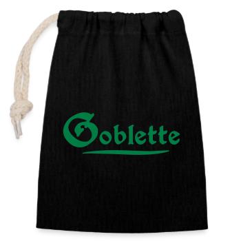 Goblette - Closable cotton gift bag (14x20cm) - black - Front