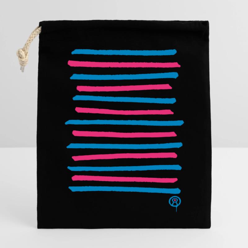 Lignes de graffiti pulvérisées, couleur d’impression librement sélectionnable Sac cadeau en coton avec cordon (14 x 20 cm)