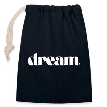 Dream - Closable cotton gift bag (14x20cm) - navy - Front
