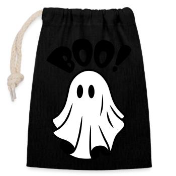 Adorable Ghost Halloween | BOO for Horror Night - Closable cotton gift bag (14x20cm) - black - Front