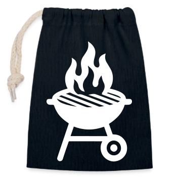Grill Icon - Closable cotton gift bag (14x20cm) - navy - Front