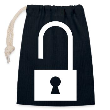 Castle open - Closable cotton gift bag (14x20cm) - navy - Front