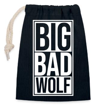 big bad wolf quote - Closable cotton gift bag (14x20cm) - navy - Front