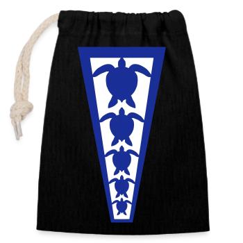 Many Water Turtles Row Line 5 Team Logo - Closable cotton gift bag (14x20cm) - black - Front