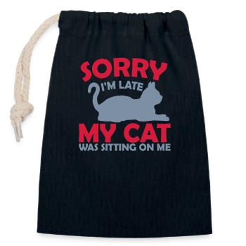 sorry cat was sitting - Verschließbarer Geschenkbeutel aus Baumwolle (14x20cm) - Navy - Vorne