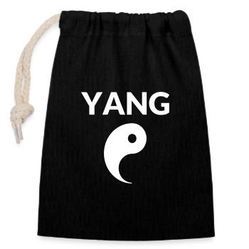 Yin Yang Symbol Couples Partner Look Carnival Couple - Closable cotton gift bag (14x20cm) - black - Front