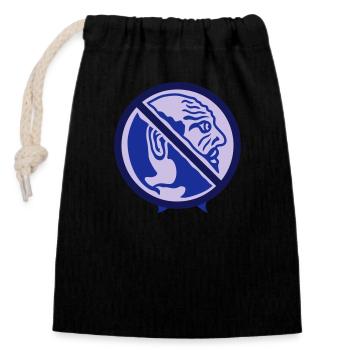 Man, forbidden. Restriction and discrimination - Closable cotton gift bag (14x20cm) - black - Front