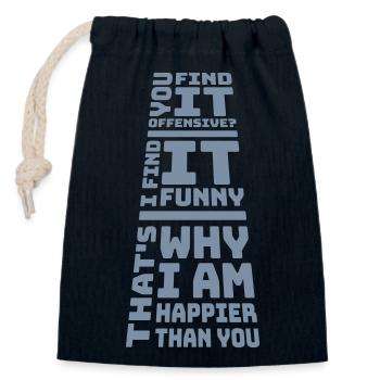 You find it offensive - Closable cotton gift bag (14x20cm) - navy - Front