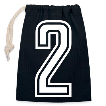 2 - Sac cadeau en coton avec cordon (14 x 20 cm) - bleu marine - Devant