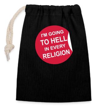 Going to Hell - Closable cotton gift bag (14x20cm) - black - Front