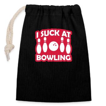 Je suis nul au bowling - Sac cadeau en coton avec cordon (14 x 20 cm) - noir - Devant